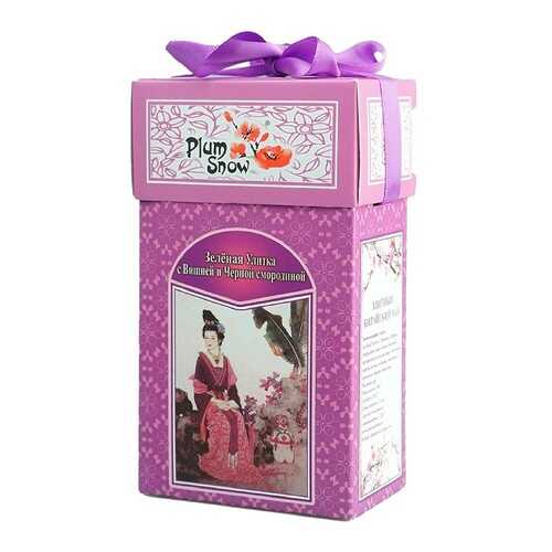Чай Plum Snow Зелёная Улитка с Вишней и Черной смородиной, зелёный листовой, 100 гр в ВкусВилл