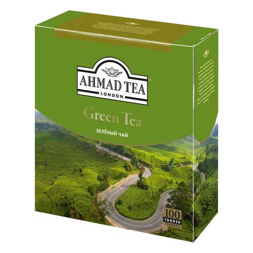Чай зеленый Ahmad Tea 100 пакетиков в ВкусВилл