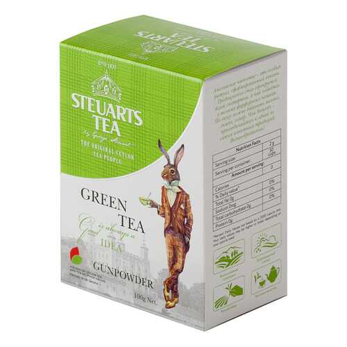 Чай зеленый листовой Steuarts green tea gunpowder 100 г в ВкусВилл