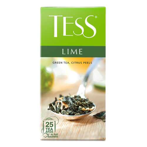 Чай зеленый Tess Lime 25 пакетиков в ВкусВилл