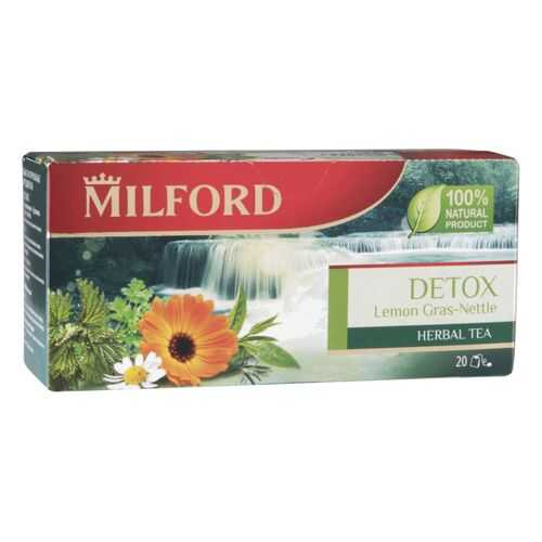 Напиток чайный Milford detox лемонграсс и крапива 20 пакетиков в ВкусВилл