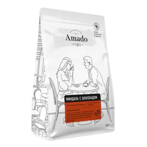 Кофе Amado Миндаль-шоколад, ароматизированный в зернах, 200 гр в ВкусВилл