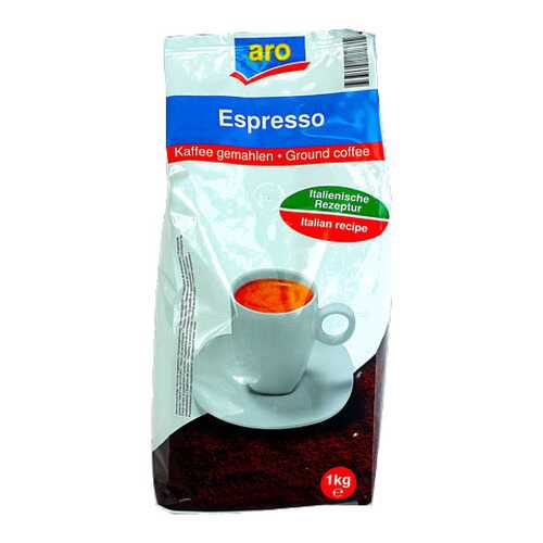 Кофе Aro espresso обжаренный в зернах для эспрессо 1 кг в ВкусВилл