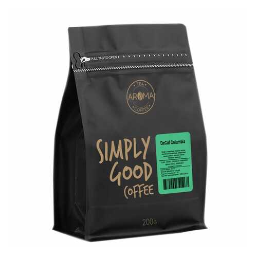 Кофе Aroma DeCaf Columbia, без кофеина, арабика в зёрнах, 200 гр в ВкусВилл
