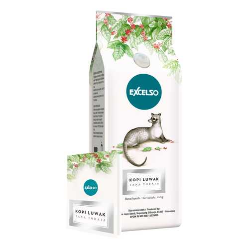 Кофе Excelso обжаренный в зерне Kopi Luwak tana toraja 100 г в ВкусВилл
