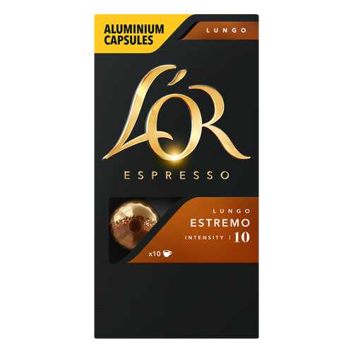 Кофе в алюминиевых капсулах L'OR Espresso Lungo Estremo 10 шт в ВкусВилл
