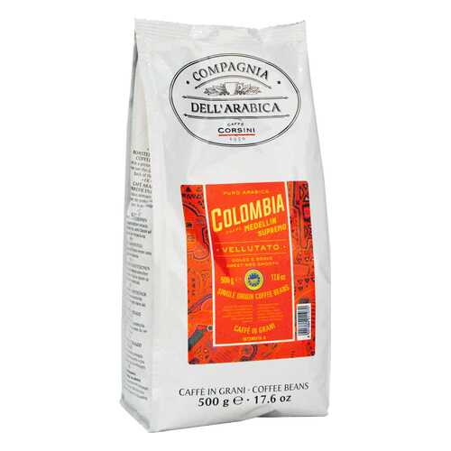 Кофе в зернах Compagnia Dell'Arabica puro arabica Colombia medellin supremo 500 г в ВкусВилл