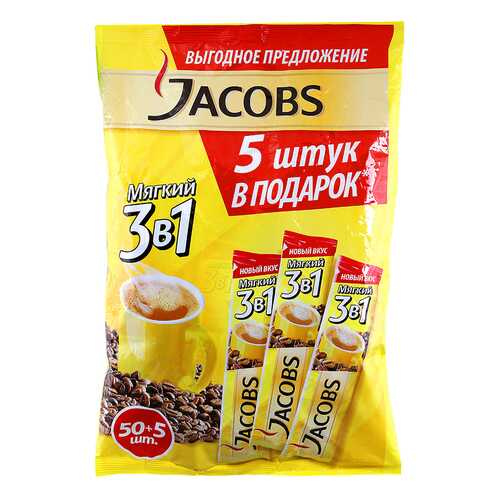 Кофейный напиток растворимый Jacobs классика 3в1 55*12 г в ВкусВилл