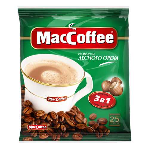 Напиток кофейный растворимый 3в1 MacCoffee Лесной Орех, м/уп 18г*25*20 (У) блок в ВкусВилл