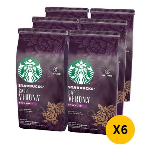 STARBUCKS Dark Cafe Verona кофе молотый 6 штук по 200г в ВкусВилл