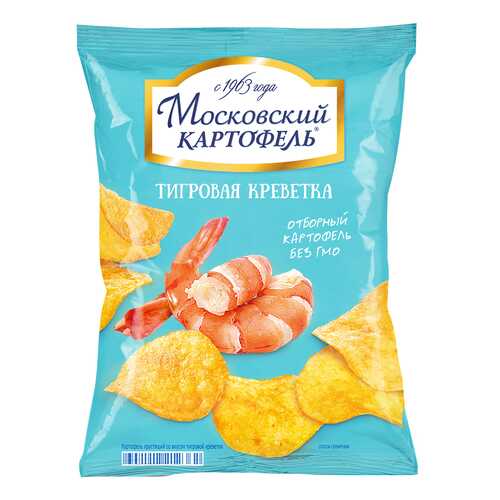 Чипсы картофельные Московский картофель тигровая креветка 150 г в ВкусВилл