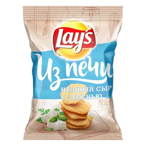 Картофельные чипсы Lay's из печи сливочный сыр с зеленью 85 г в ВкусВилл