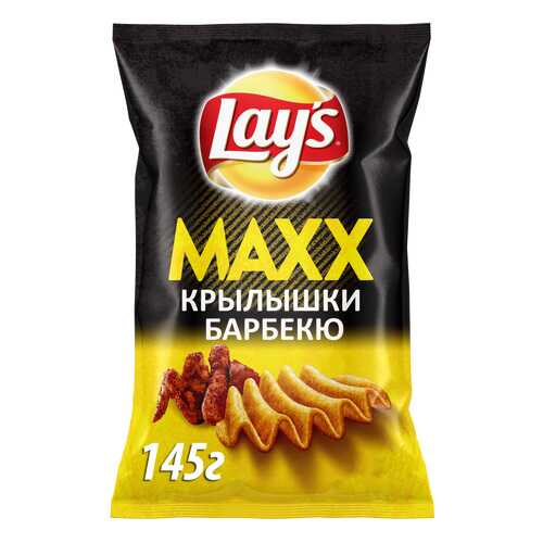 Картофельные чипсы Lay's maxx куриные крылышки барбекю 145 г в ВкусВилл