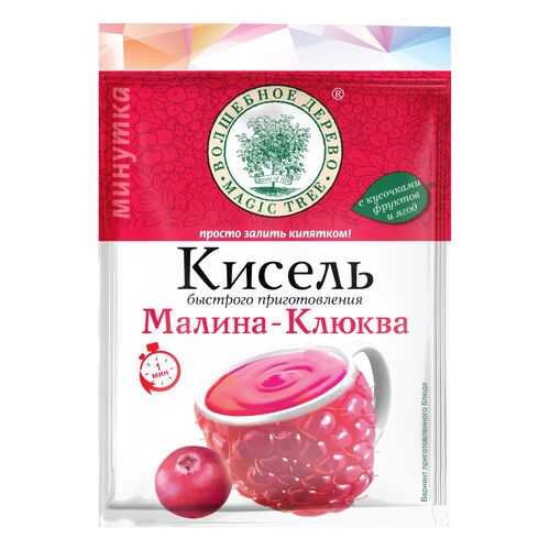 Кисель быстр приготовления Волшебное дерево малина-клюква минутка 30 г в ВкусВилл