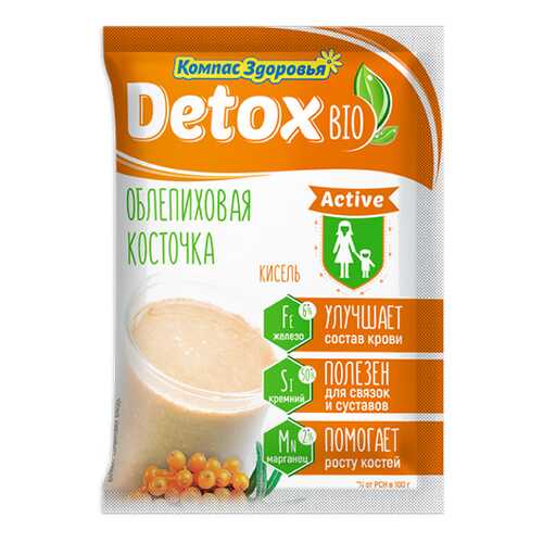 Кисель detox bio Active Облепиховая косточка Компас здоровья 25 г в ВкусВилл