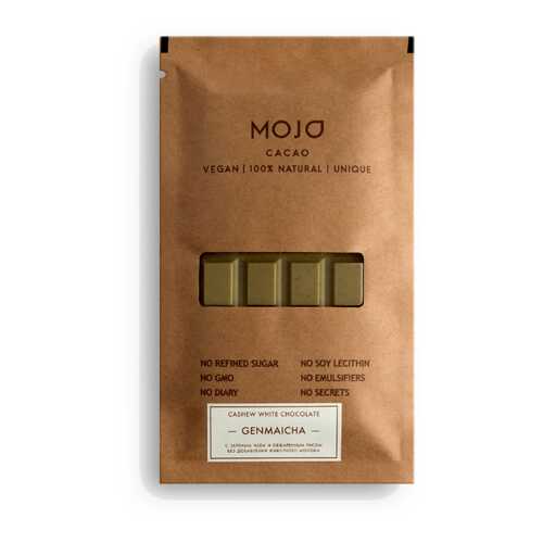 Белый шоколад Mojo Cacao с зеленым чаем и обжаренным рисом genmaitcha в ВкусВилл