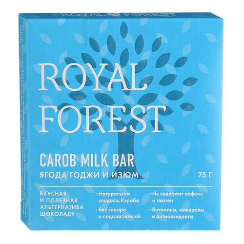 Шоколад Royal Forest ягоды годжи и изюм 75 г в ВкусВилл