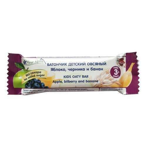 Батончик детский Fleur alpine овсяный с яблоком, черникой и бананом с 3-х лет 23 г в ВкусВилл