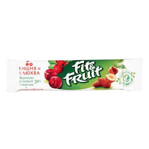 Батончик фруктово-ореховый Fit&Fruit вишня и клюква 30 г в ВкусВилл