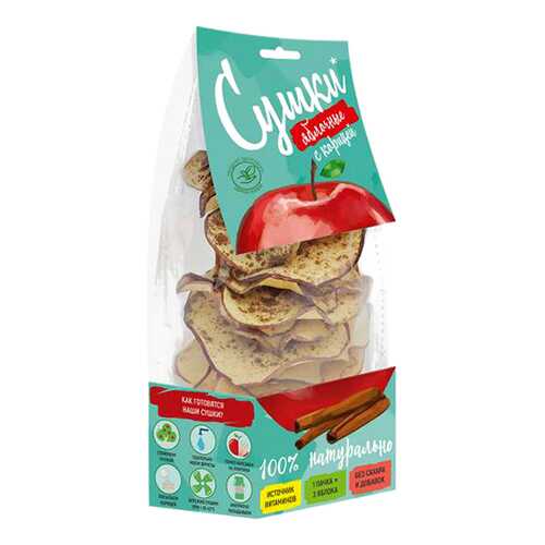 Чипсы фруктовые Биопродукты сушки яблочные с корицей 30 г в ВкусВилл