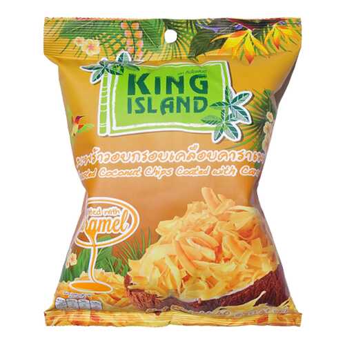 Кокосовые чипсы King Island с карамелью 40 г в ВкусВилл