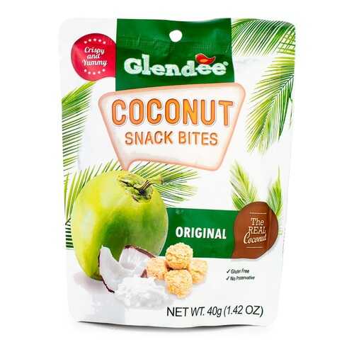 Кокосовые снеки Glendee оригинальные 40г Таиланд в ВкусВилл