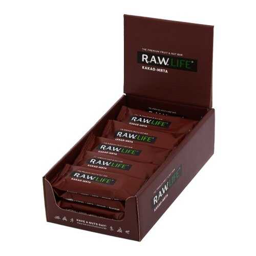 Орехово-фруктовый батончик R.A.W. LIFE «Какао-Мята» (20 шт. в уп.) в ВкусВилл