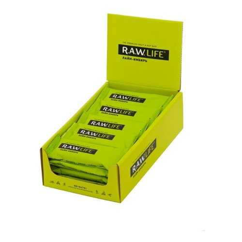 Орехово-фруктовый батончик R.A.W. LIFE «Лайм-Имбирь» (20 шт. в уп.) в ВкусВилл