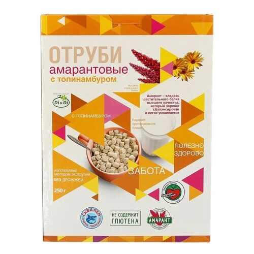 Отруби Di&Di амарантовые безглютеновые с топинамбуром 195 г в ВкусВилл