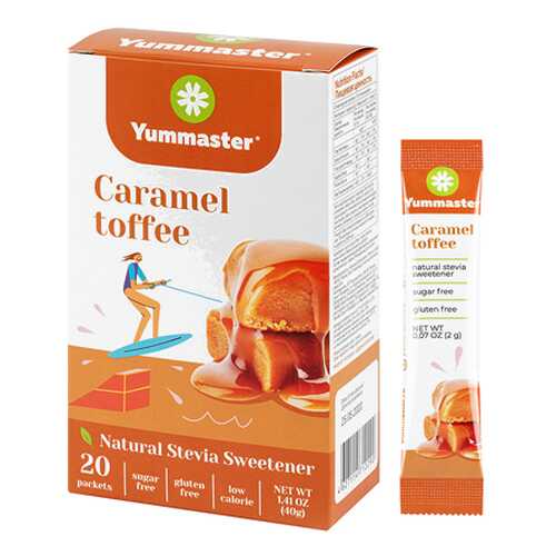 Заменитель сахара со вкусом Карамель тоффи Yummaster 20 шт. в ВкусВилл