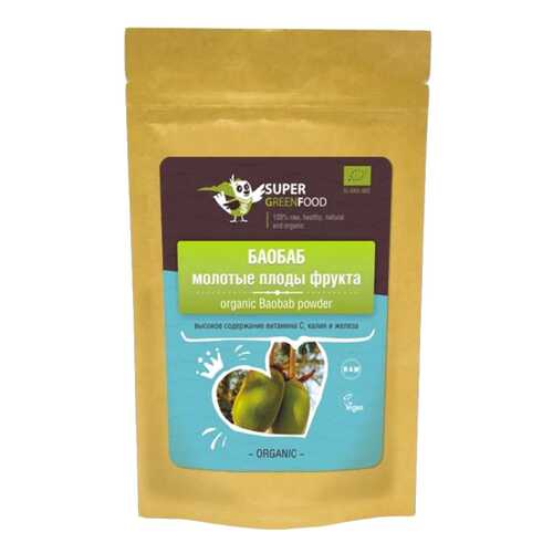 Баобаб Super Green Food молотые плоды фрукта 100 г в ВкусВилл