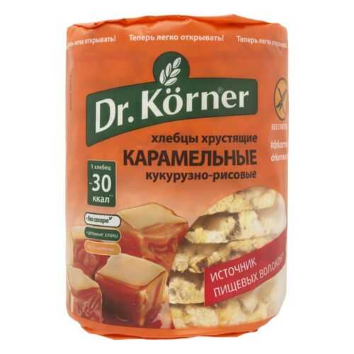 Хлебцы кукурузно-рисовые Dr.Korner карамельные без глютена 90 г в ВкусВилл
