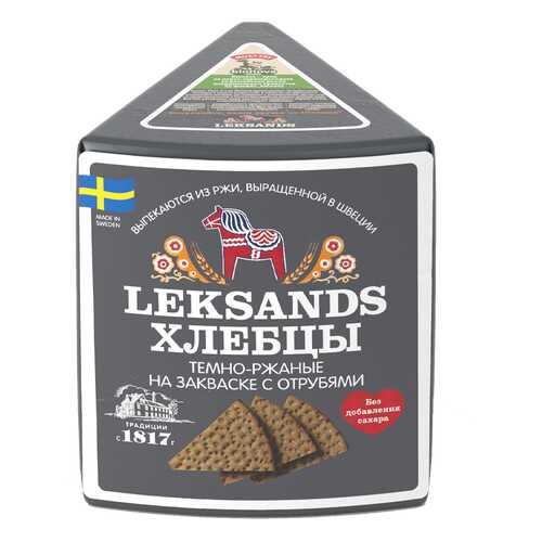 Хлебцы Leksands Ржаные на закваске с отрубями 200г в ВкусВилл