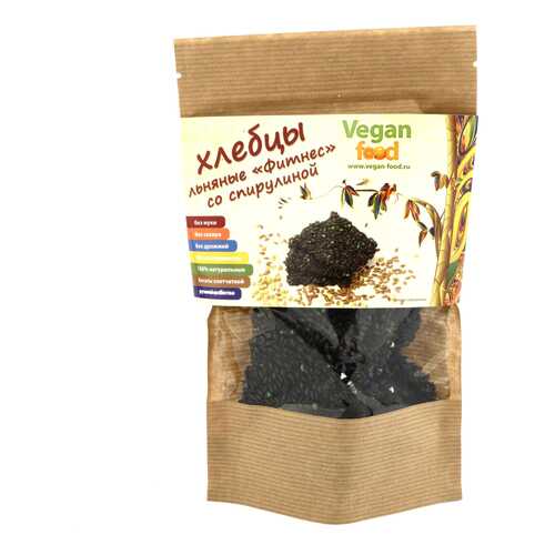 Хлебцы льняные Vegan-food фитнес со спирулиной 100 г в ВкусВилл