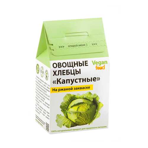 Хлебцы овощные Vegan-food на закваске капустные 100 г в ВкусВилл
