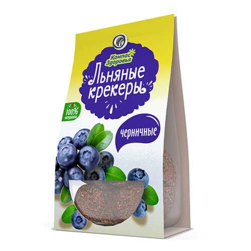 Крекеры льняные с черникой Компас здоровья 50 г в ВкусВилл