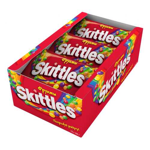 Драже Skittles фрукты 38 г 12 штук в ВкусВилл