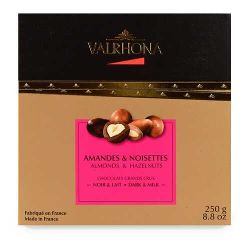 Драже Valrhona Ассорти из фундука и миндаля в молочном и горьком шоколаде, 250г Франция в ВкусВилл