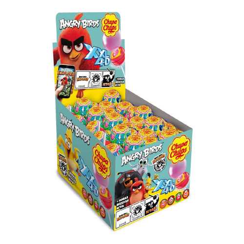 Карамель Chupa Chups XXL 4D Anngri Birds ассорти 40 шт в ВкусВилл
