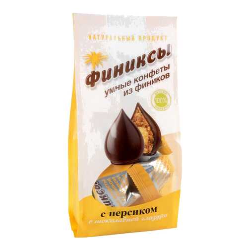Конфеты из фиников Финиксы в шоколадной глазури с персиком 180 г в ВкусВилл