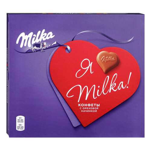 Конфеты Milka молочный шоколад с ореховой начинкой 110 г в ВкусВилл