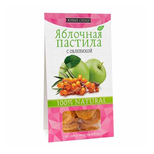 Пастила Живые снеки яблочная с облепихой 35 г в ВкусВилл