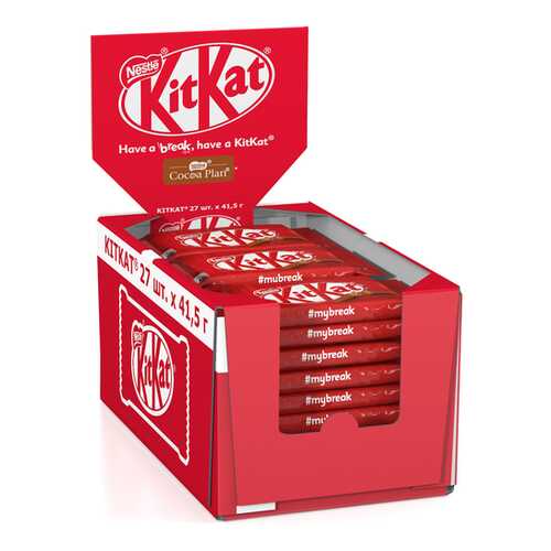 Молочный шоколад KITKAT с хрустящей вафлей 27 шт по 41.5 г в ВкусВилл