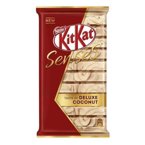 Шоколад белый и молочный Kit-Kat senses taste of deluxe coconut с хрустящей вафлей 112 г в ВкусВилл