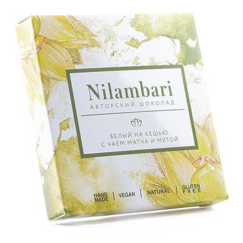 Шоколад белый Nilambari на кешью с чаем матча и мятой 65 г в ВкусВилл