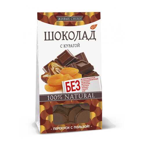 Шоколад Живые снеки с курагой 4*100 г в ВкусВилл