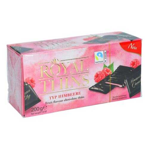 Шоколадные плитки Halloren Royal Thins темный cо вкусом малины 200г. в ВкусВилл