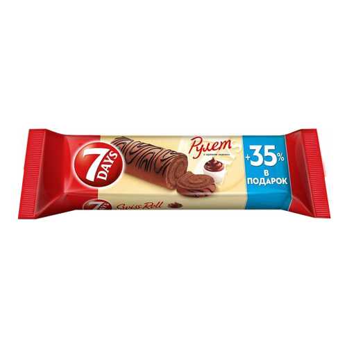 Рулет бисквитный 7 Days с кремом какао 300 г в ВкусВилл