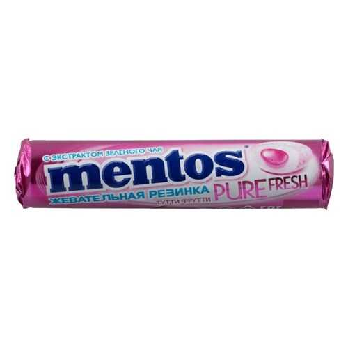 Жевательная резинка Mentos тутти-фрутти без сахара с экстрактом зеленого чая 16 г в ВкусВилл