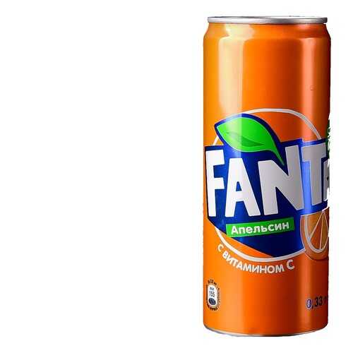 Напиток газированный Fanta апельсин жестяная банка 0.33 л в ВкусВилл